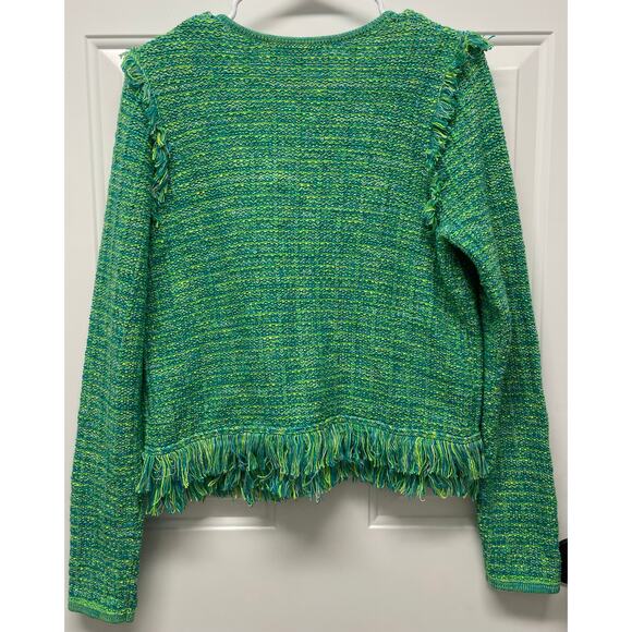 Lilly Pulitzer Simora cardigan Evergreen exotic tweed size Medium - Picture 6 of 7